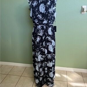 Tommy Hilfiger Black and White Floral Maxi Dress
